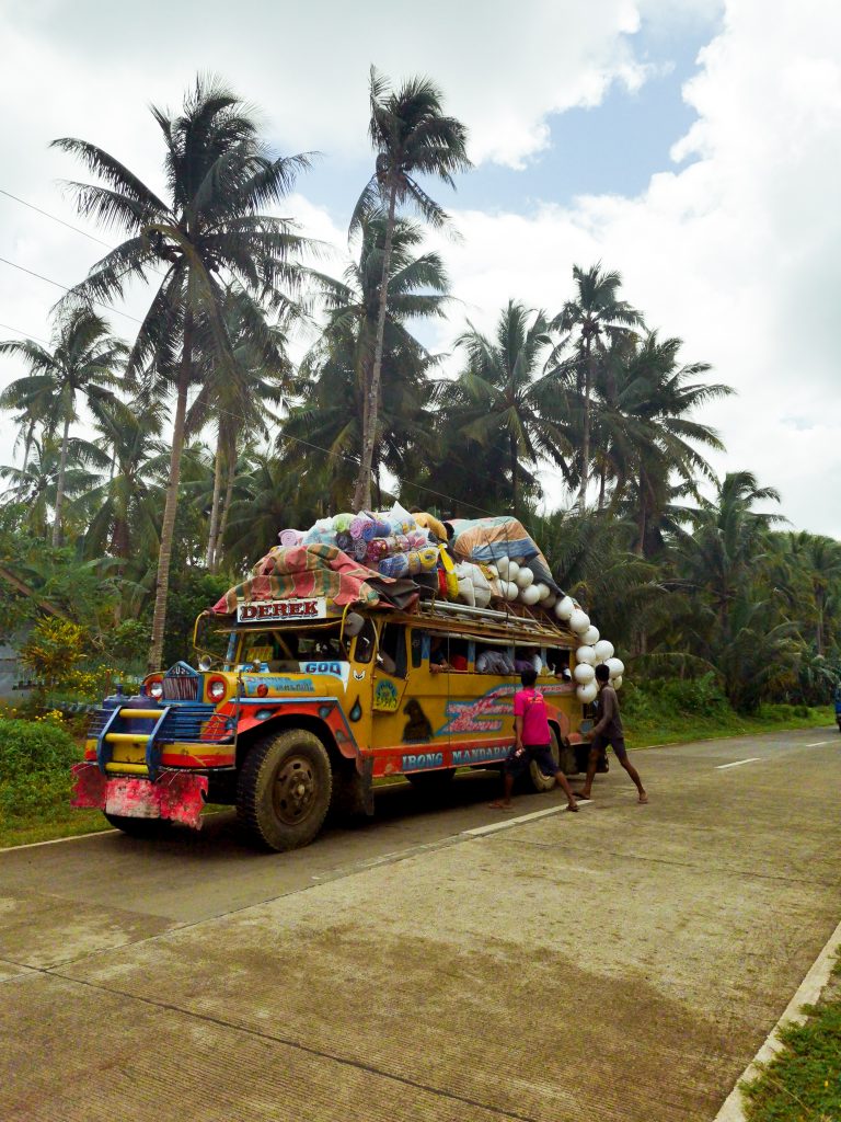 The jeepney, the iconic local public transport in the Philippines.