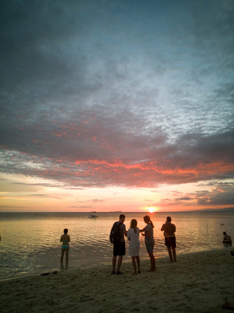 The clouds created a colourful viw in the sky while the sun slowly disappeared at Paliton Beach