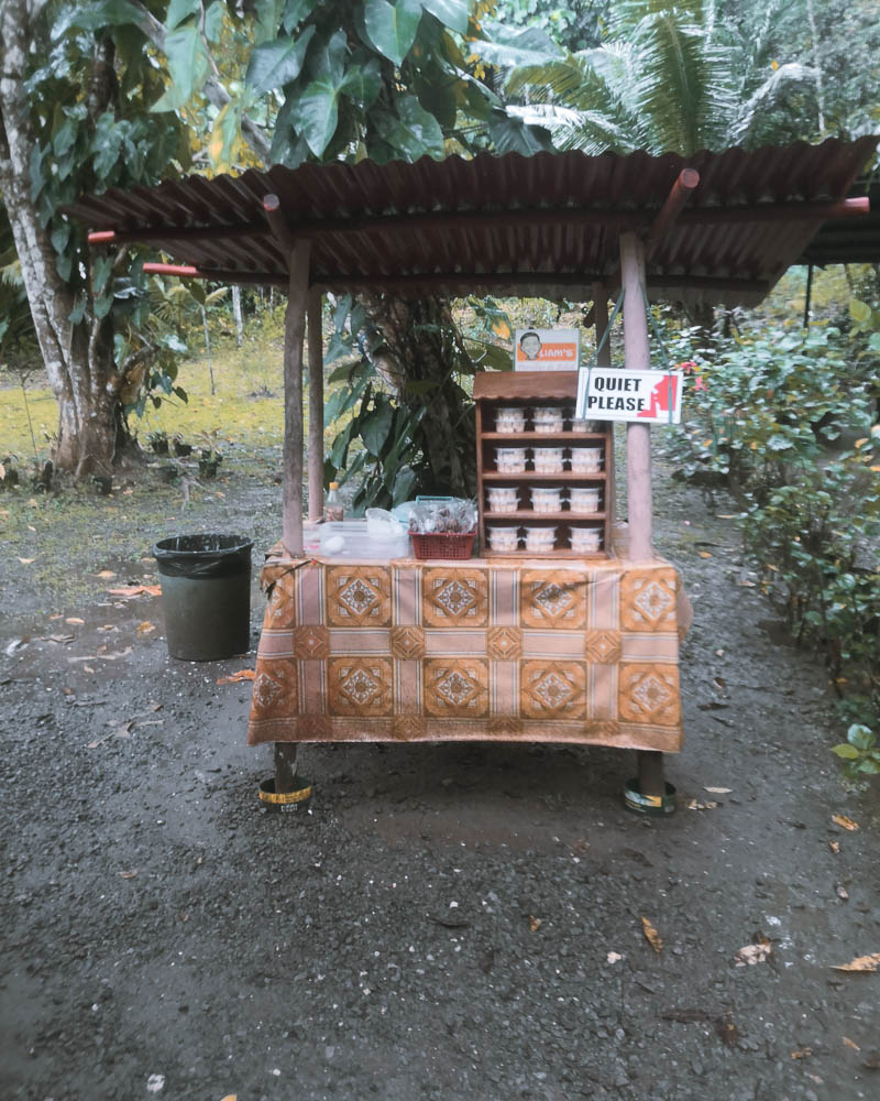 The booth were visitors pay the small donation