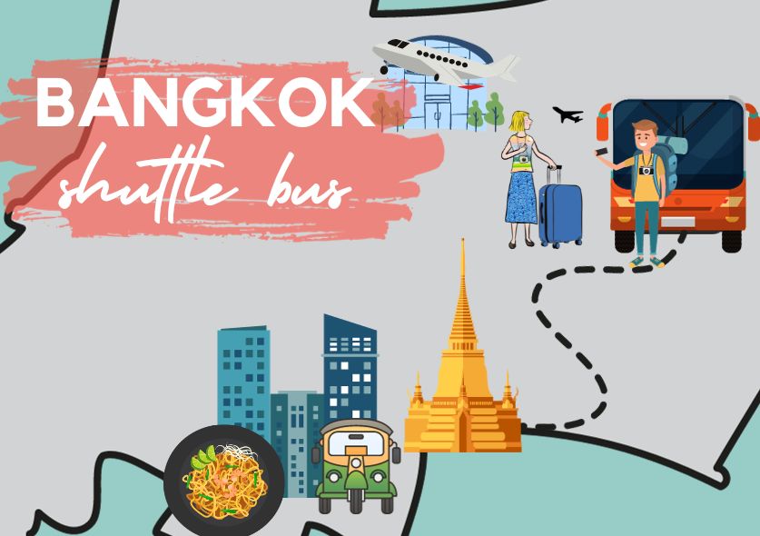 A Bangkok infographic for the shuttle bus from Bangkok airport