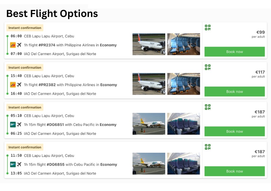 Cebu to Siargao flight schedule