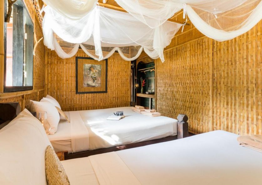 An authentic style bungalow with weaved walls