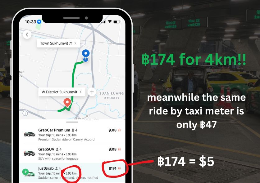 Grab vs Taxi in Bangkok