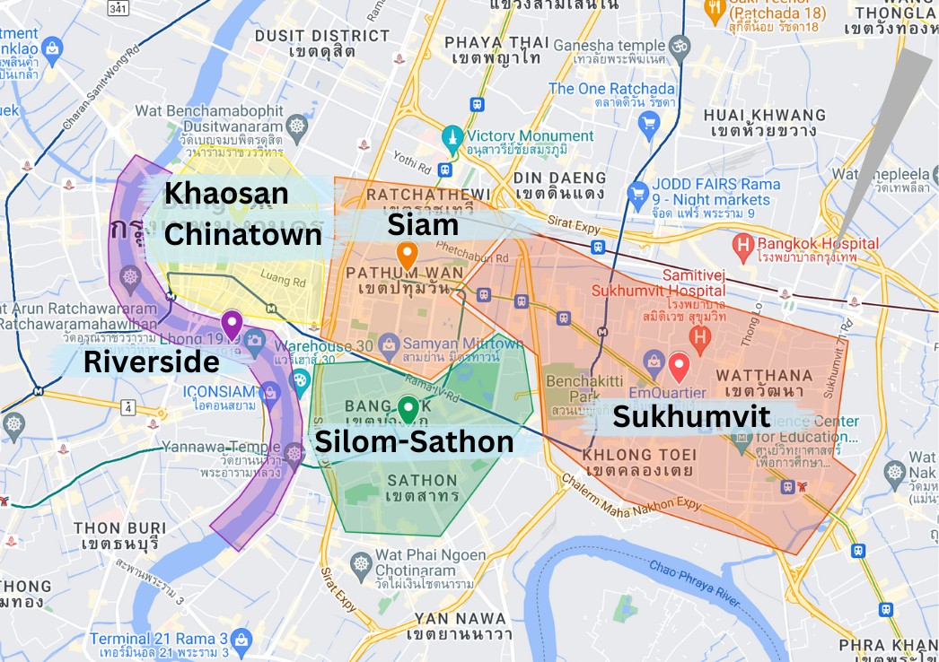 An infographic Bangkok map made with google