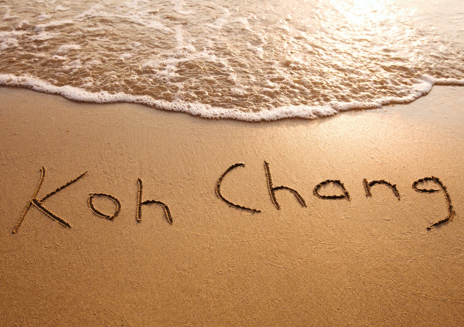 Koh Chang written in the sand